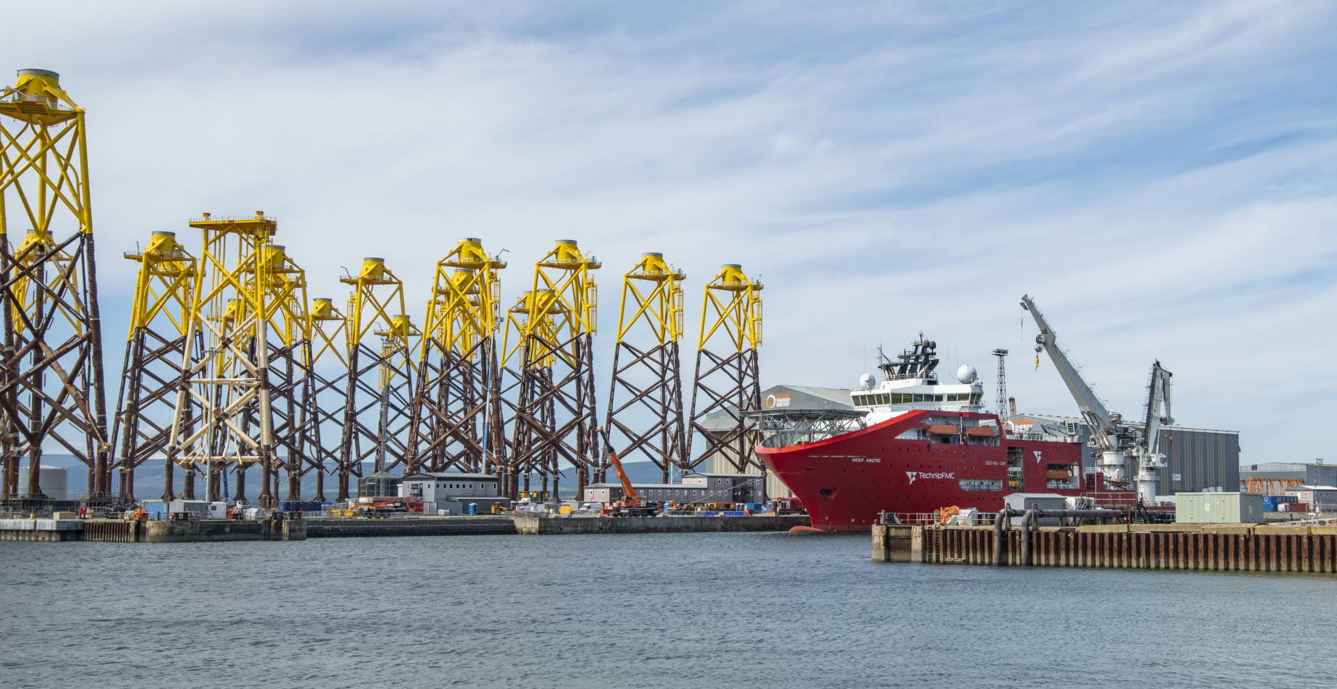 Moray East jackets at Port of Nigg